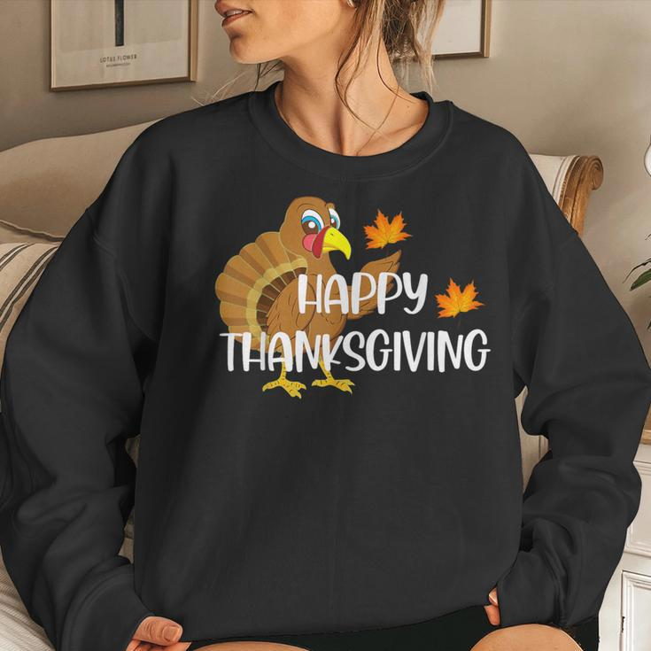 Happy Thanksgiving Day Turkey Thankful Boys Girls Women Sweatshirt Gifts for Her