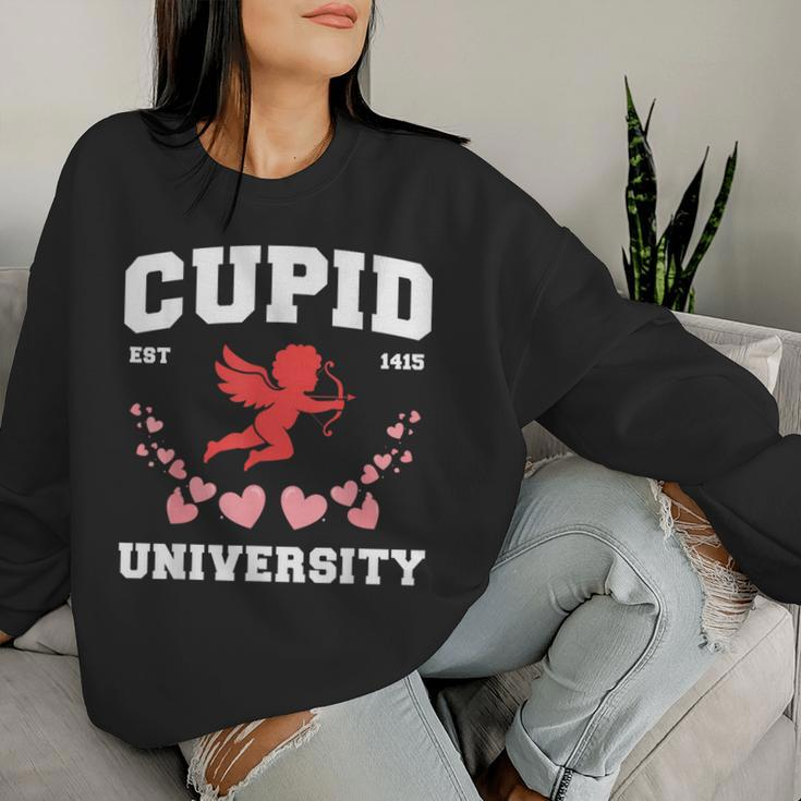Happy Valentines Day Cupid University Pink Hearts Women Women Sweatshirt Gifts for Her