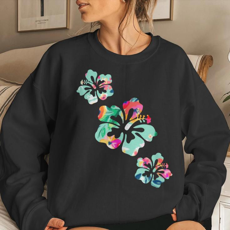 Hawaii Hibiscus Flower Hawaiian Surfer Style Vintage Floral Women Sweatshirt Gifts for Her