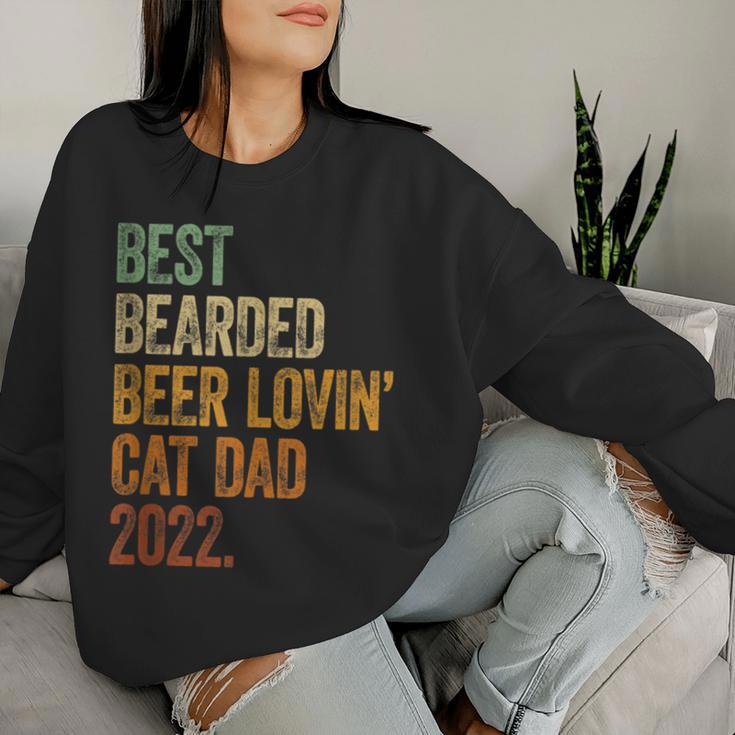 Herren Best Bearded Beer Lovin Cat Dad Bier Papa Hundeater Sweatshirt Frauen Geschenke für Sie