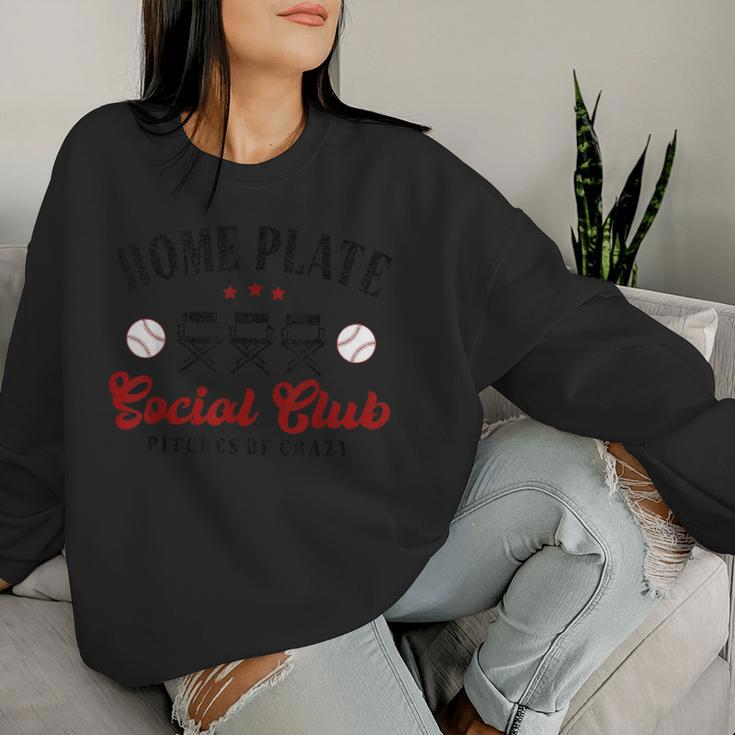 Home Plate Social Club Pitches Be Crazy Baseball Mom Womens Women Sweatshirt Gifts for Her