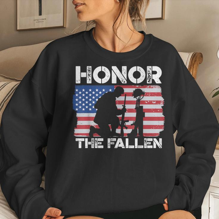 Honor The Fallen Military Army Soldier Memorial Day Women Sweatshirt Gifts for Her