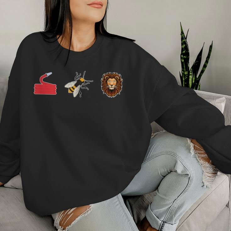 Hose Bee Lion Firefighter Sarcastic Saying Women Sweatshirt Gifts for Her