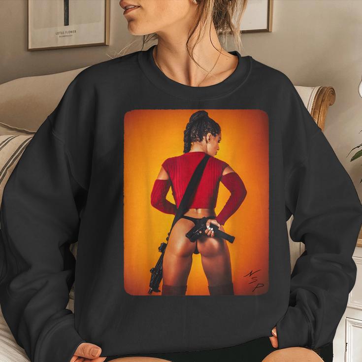 Hot Girl On For Girl With A Gun & Nice Ass Women Sweatshirt Gifts for Her