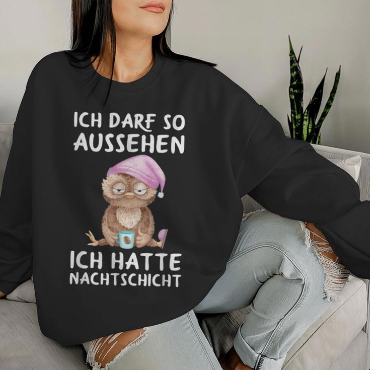 Ich Darf So Aussehen Ich Hatte Nachtschicht Kaffee Owl Sweatshirt Frauen Geschenke für Sie