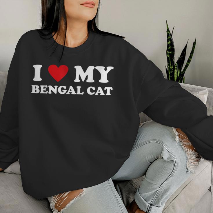 Ich Liebe Papa Mama Ich Liebe Bengal Cat Sweatshirt Frauen Geschenke für Sie