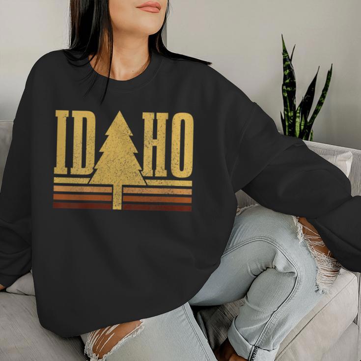 Idaho Vintage Tree State Pride Camping Hiking Idaho Women Sweatshirt Gifts for Her