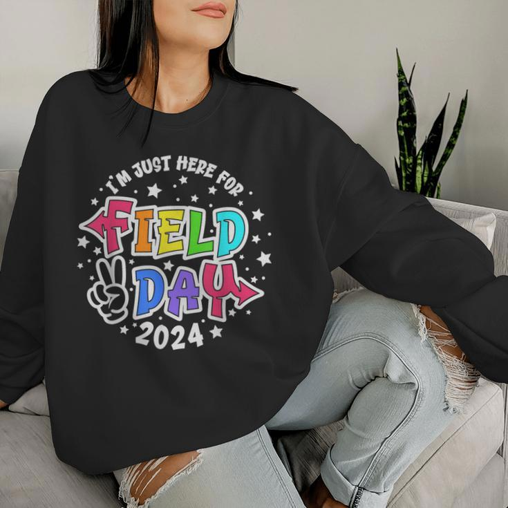 I'm Just Here For Field Day 2024 Teacher Boy Girls Field Day Women Sweatshirt Gifts for Her