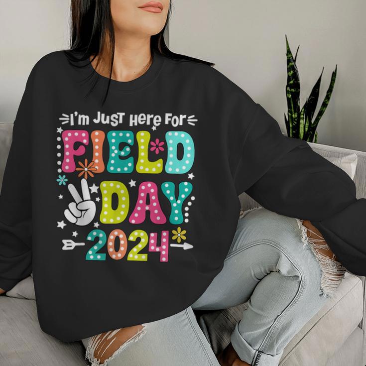 I'm Just Here For Field Day 2024 Field Trip Fun Day Boy Girl Women Sweatshirt Gifts for Her