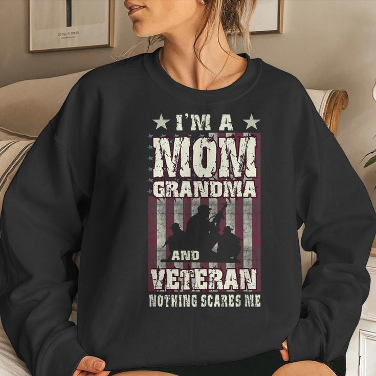 I'm Mom Grandma & Veteran Flag Soldiers Vintage Women Sweatshirt Gifts for Her