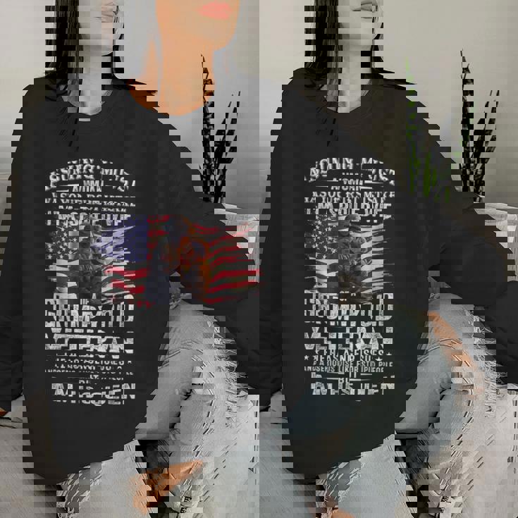 I'm A Spoiled Wife Of A Grumpy Old Veteran Husband Wife Women Sweatshirt Gifts for Her