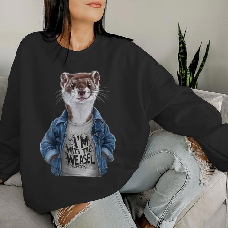 I'm With The Weasel Matching Weasel Weasel Lovers Women Sweatshirt Gifts for Her