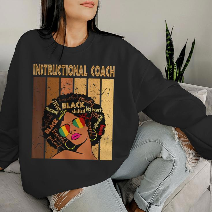 Instructional Coach Afro African Black History Month Women Sweatshirt Gifts for Her
