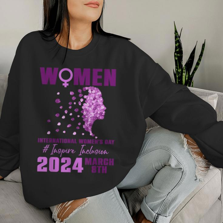 International Women's Day 2024 Floral Woman Girl Silhouette Women Sweatshirt Gifts for Her