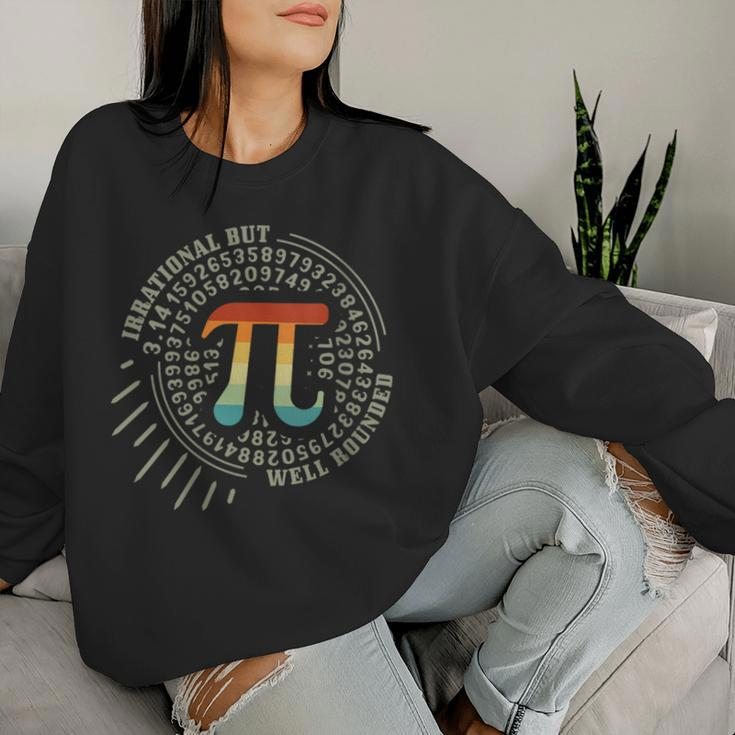 Irrational But Well Rounded Pi Day Math Teacher V Vintage Pi Women Sweatshirt Gifts for Her