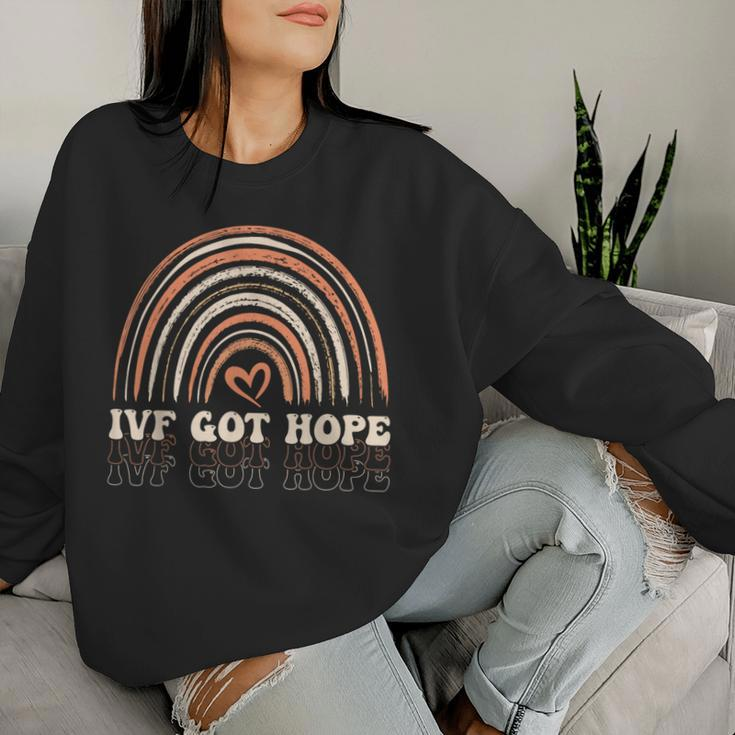 Ivf Got Hope Inspiration Rainbow Ivf Mom Fertility Surrogate Women Sweatshirt Gifts for Her