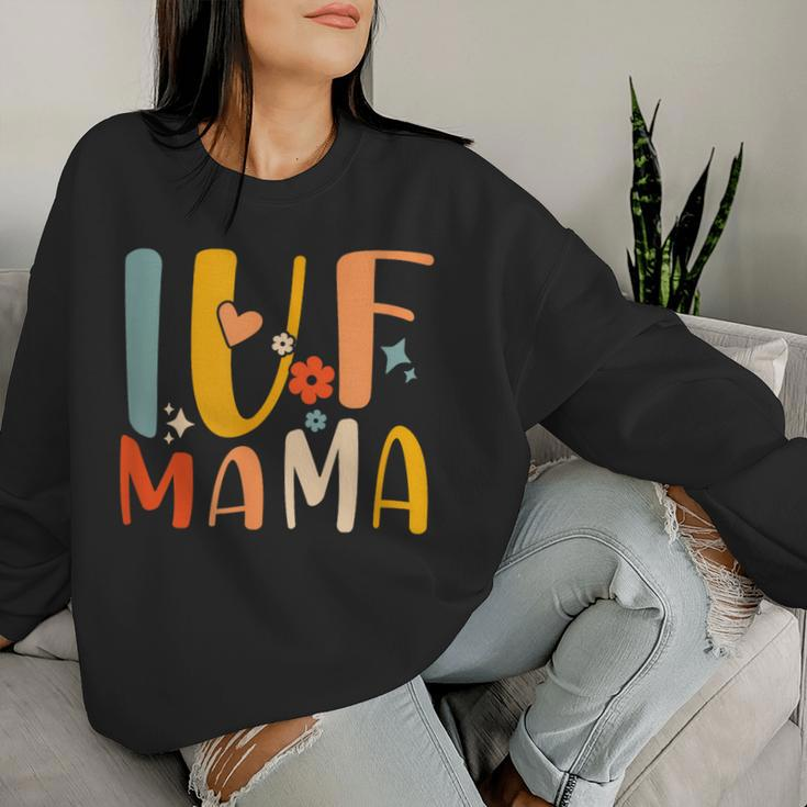 Ivf Mama Rainbow Ivf Mom Groovy Transfer Day Women Sweatshirt Gifts for Her