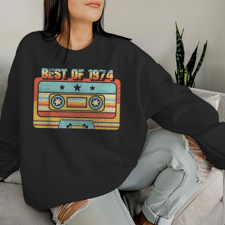 Jahrgang 1974 Kassette 50 Geburtstag Papa Mama Retro 50 Sweatshirt Frauen Geschenke für Sie