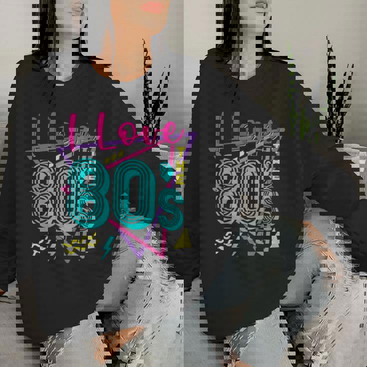 J'aime Les Années 80 I Love The 80S Women Sweatshirt Cadeaux pour elle
