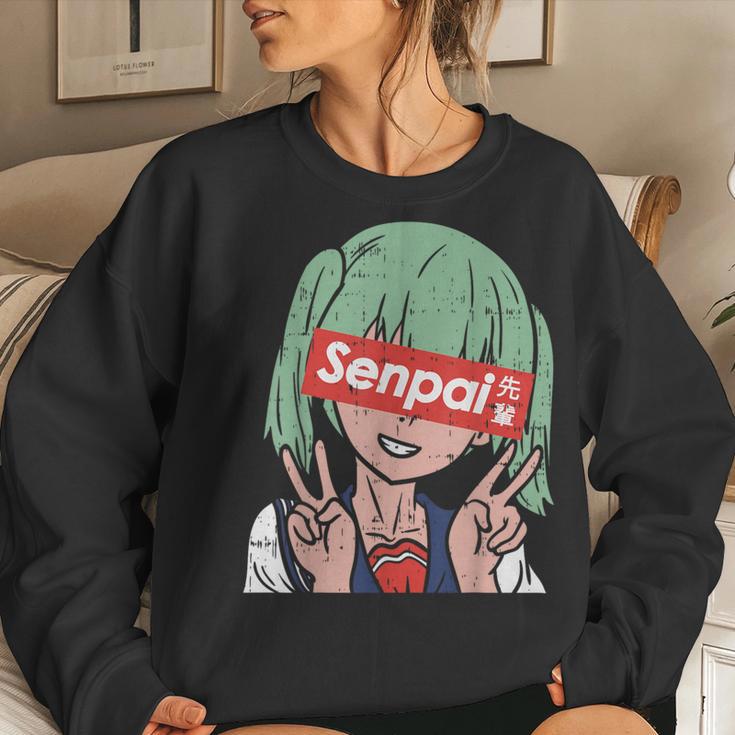 Japanese Anime School Girl Senpai Cute Notice Me Otaku Women Sweatshirt Gifts for Her