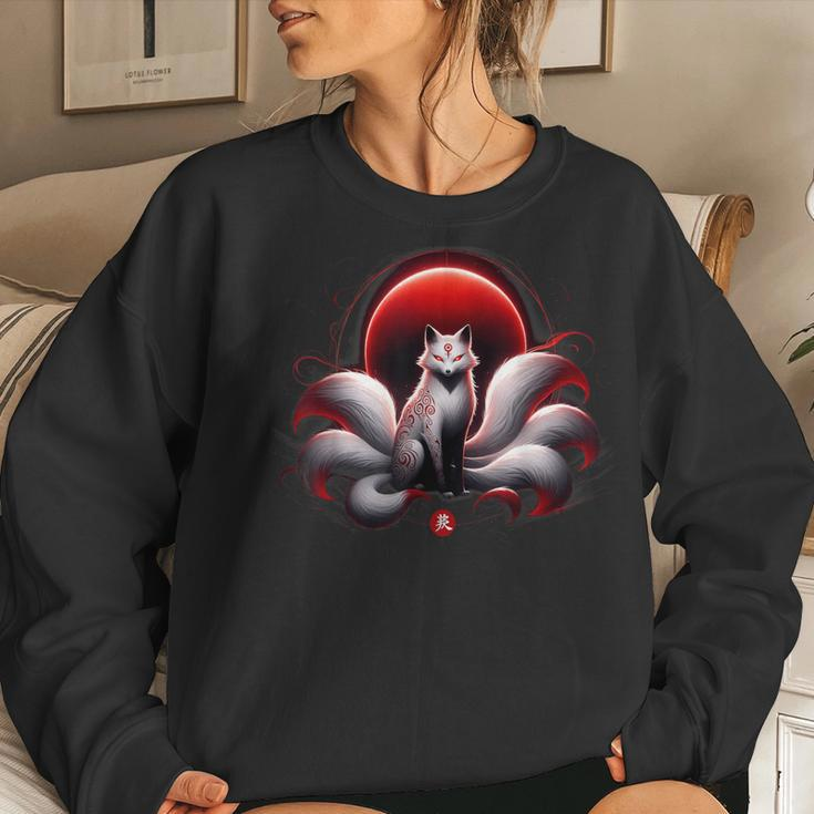 Japanese Kitsune Cute Spirit Nine Tailed Fox Men Women Sweatshirt Gifts for Her