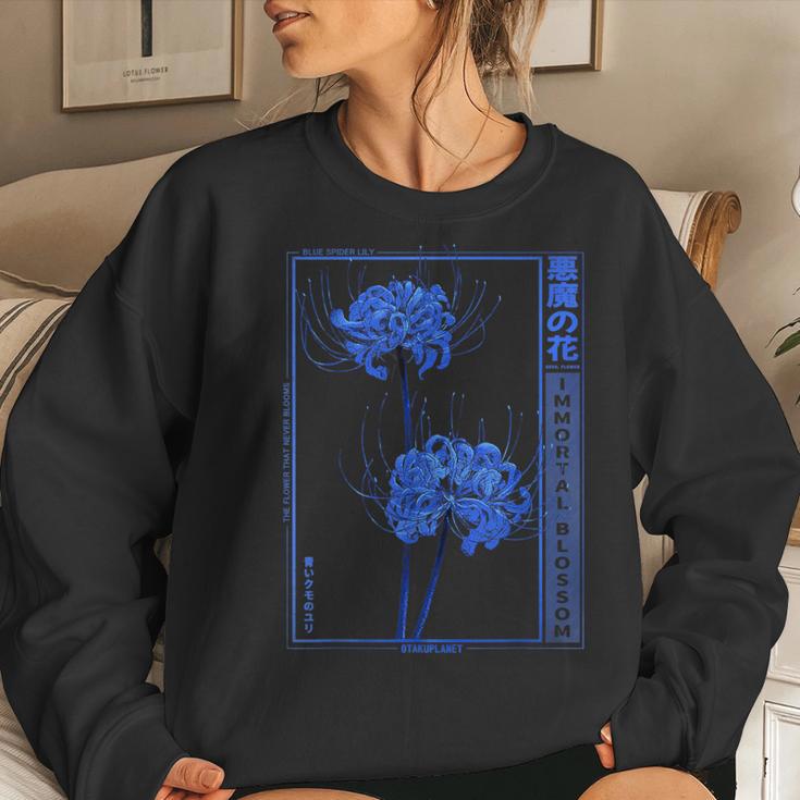 Japanese Spider Lily Anime Flower In Soft Grunge Aesthetic Women Sweatshirt Gifts for Her