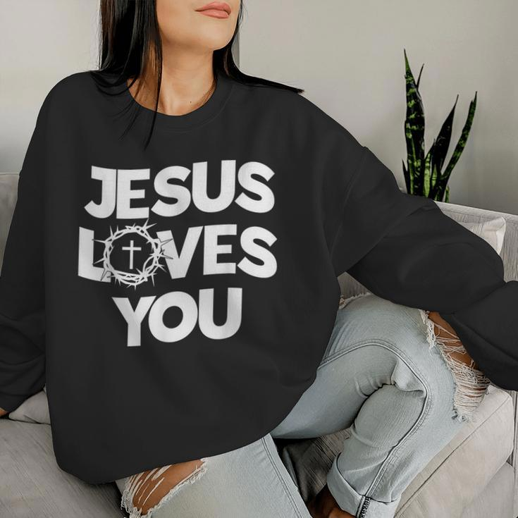 Jesus Loves You Religious Christian Faith Women Sweatshirt Gifts for Her