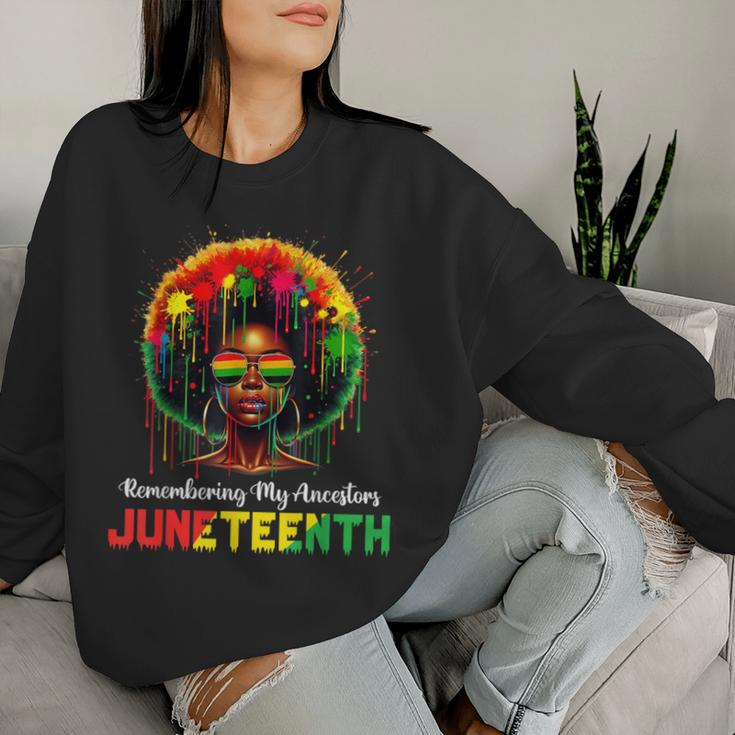 Junenth Black African Hair Remembering My Ancestors Women Sweatshirt Gifts for Her