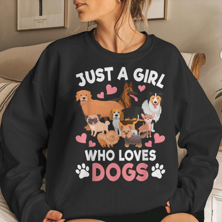 Just A Girl Who Loves Dogs Puppy Dog Lover Girls Toddlers Women Sweatshirt Gifts for Her