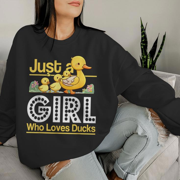 Just A Girl Who Loves Ducks Cute Duck Family Women Sweatshirt Gifts for Her