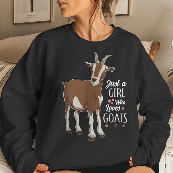 Just A Girl Who Loves Goats Cute Farm Animal Girls Women Women Sweatshirt Gifts for Her