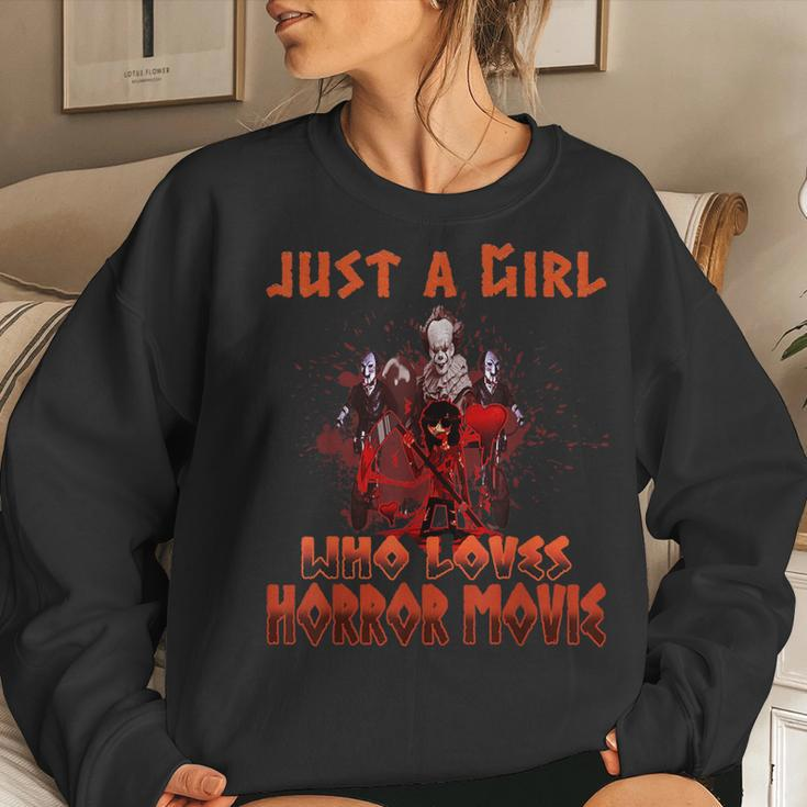 Just A Girl Who Loves Horror Movie Man Customs Women Sweatshirt Gifts for Her