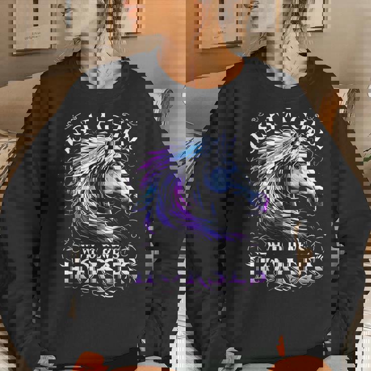 Just A Girl Who Loves Horses Horse With Saying Women Sweatshirt Gifts for Her