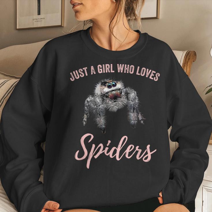 Just A Girl Who Loves Spiders Regal Jumping Spider Women Sweatshirt Gifts for Her