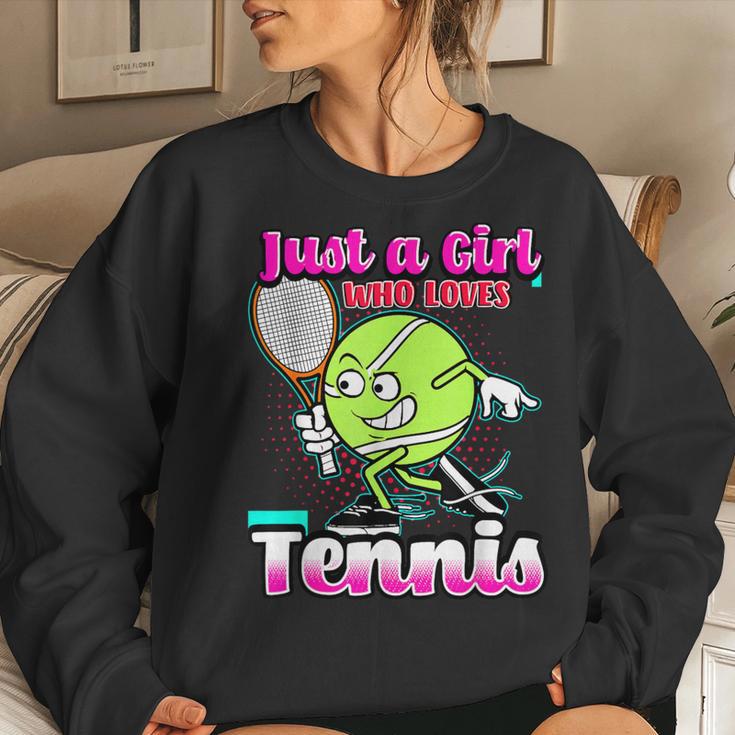 Just A Girl Who Loves Tennis Quote For Tennis Player Women Sweatshirt Gifts for Her