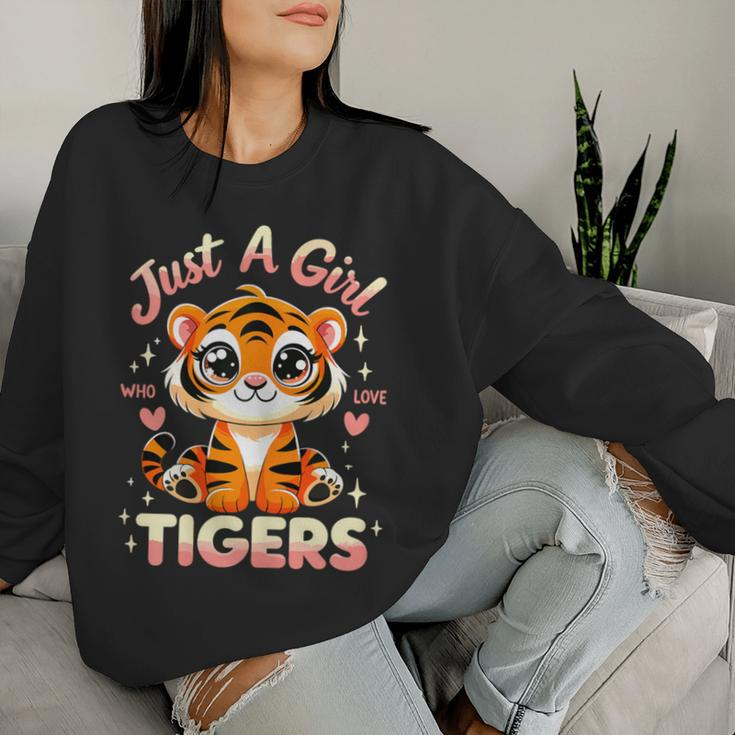Just A Girl Who Loves Tigers Women Sweatshirt Gifts for Her