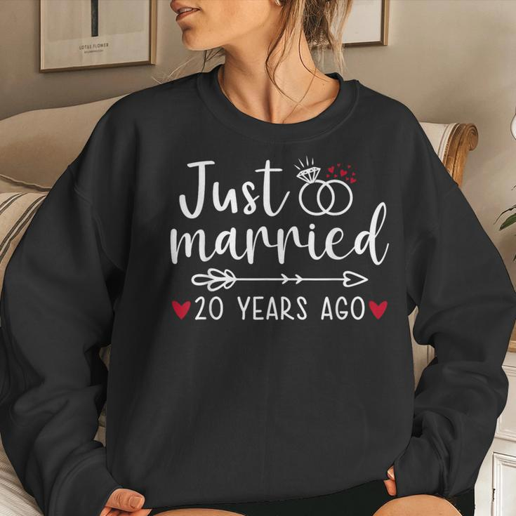 Just Married Couples Husband Wife 20Th Anniversary Women Sweatshirt Gifts for Her