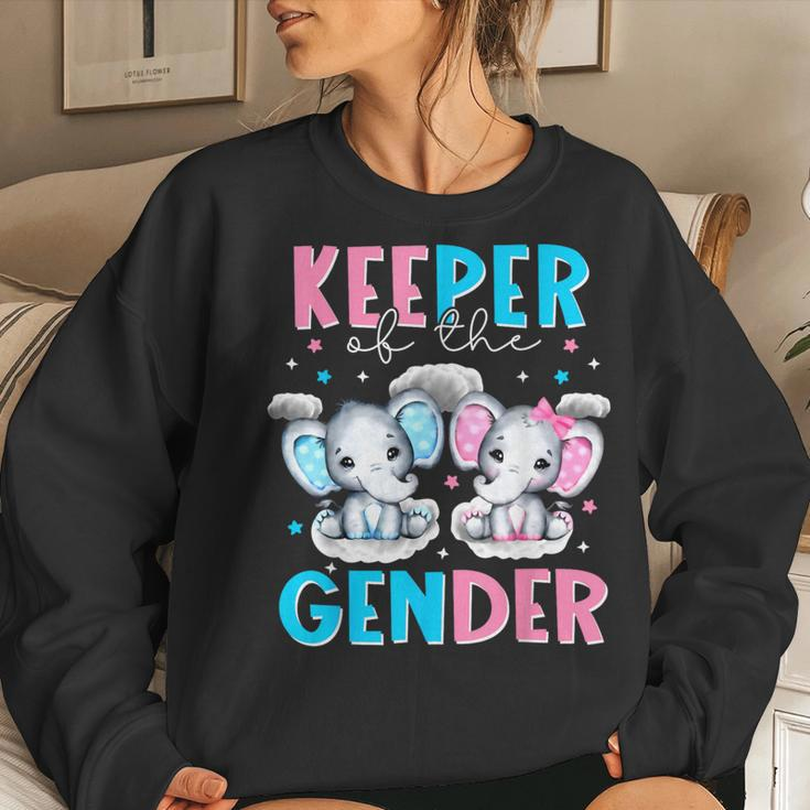 Keeper Of The Gender Boy Or Girl Elephant Gender Reveal Women Sweatshirt Gifts for Her