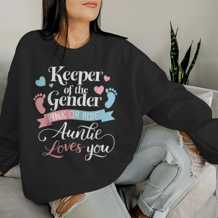 Keeper Of The Gender Loves Aunt You Auntie Baby Announcement Women Sweatshirt Gifts for Her