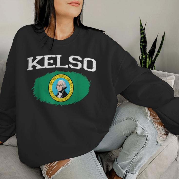 Kelso Wa Washington Flag Vintage Usa Sports Women Women Sweatshirt Gifts for Her