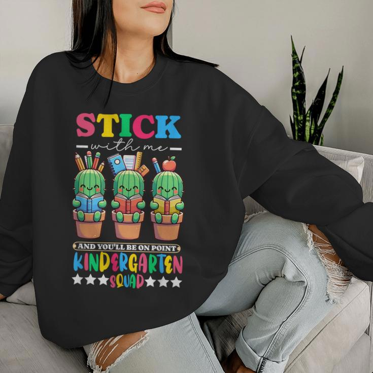 Kindergarten Squad Cactus Teacher Team Back First Day School Women Sweatshirt Gifts for Her