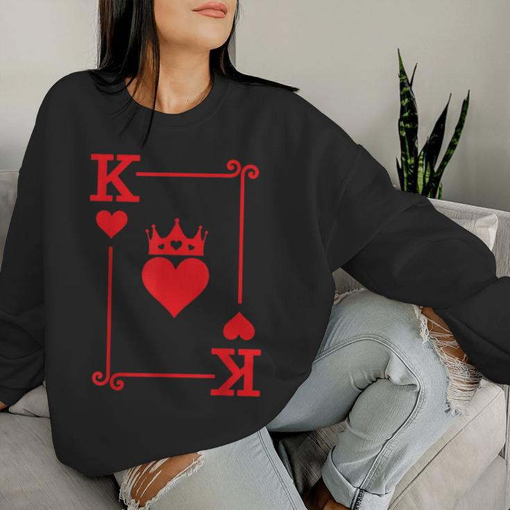 King & Queen Of Hearts Matching Couple King Of Hearts Women Sweatshirt Gifts for Her