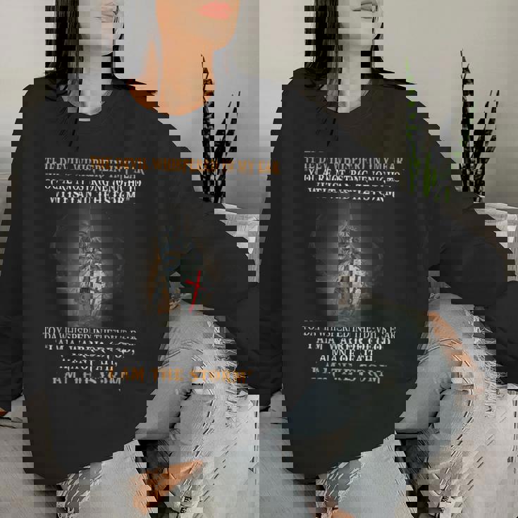 Knight Templar Christian Warrior Devil I Am The Storm Women Sweatshirt Gifts for Her
