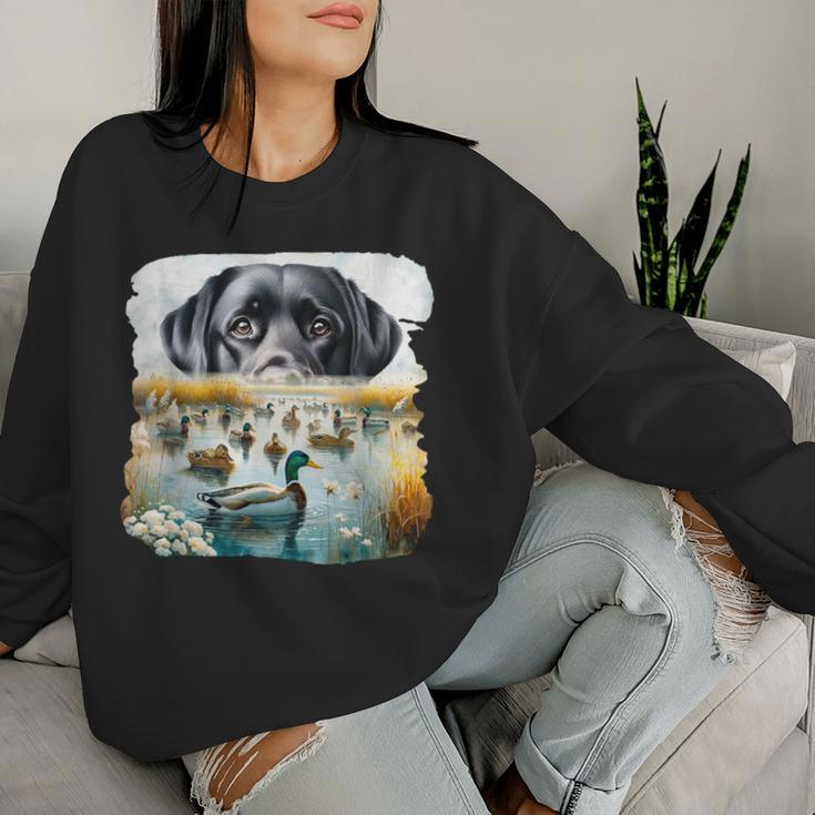 Labrador Retriever Dog Dogs Us Flag Duck Hunter Women Sweatshirt Gifts for Her