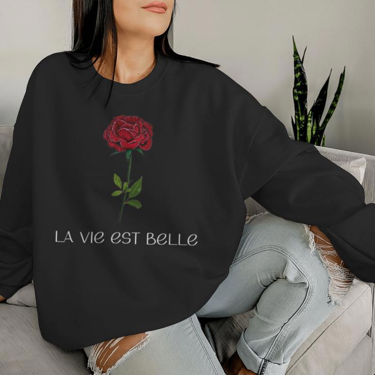 Laie Est Belle Red Rose Retro Flower Soft Grunge Aesthetic Sweatshirt Frauen Geschenke für Sie