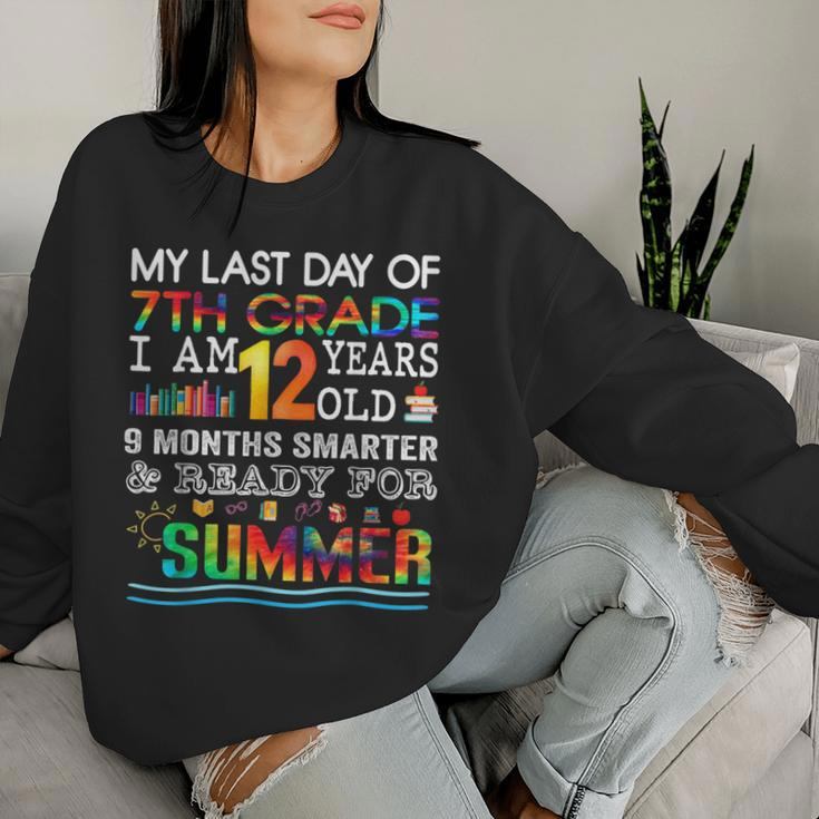 My Last Day Of 7Th Grade I'm 12 Years Old Summer Tie Die Women Sweatshirt Gifts for Her