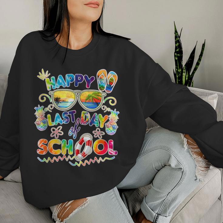 Last Day Of School For Teacher Off Duty Tie And Dye Women Sweatshirt Gifts for Her