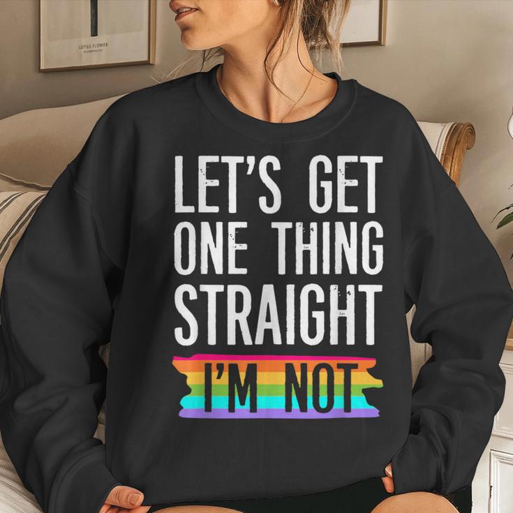 Let's Get One Thing Straight I'm Not Lgbtq Rainbow Flag Women Sweatshirt Gifts for Her