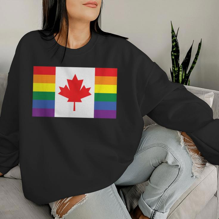 Lgbt Gay Pride Rainbow Canadian Flag Women Sweatshirt Gifts for Her