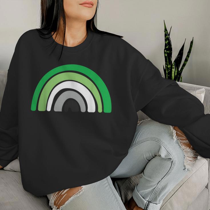 Lgbtq Aromantic Pride Flag Lgbtqia Rainbow Aromantic Women Sweatshirt Gifts for Her